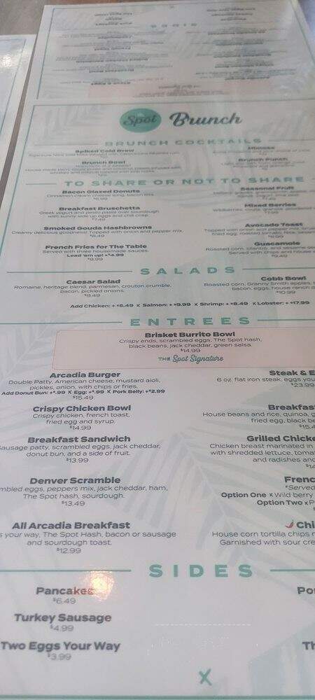 The Spot at Arcadia - Phoenix, AZ menu_pic