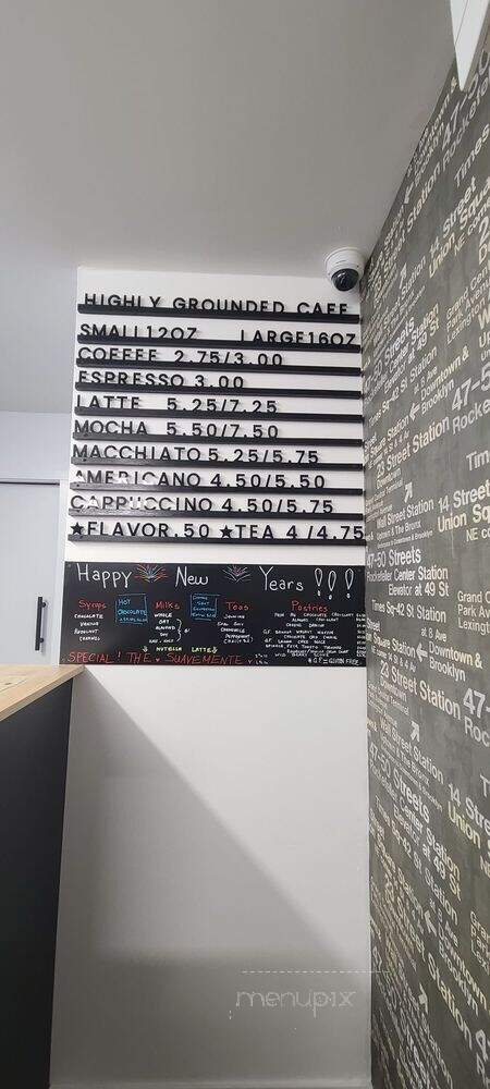 Highly Grounded Cafe - New York, NY menu_pic