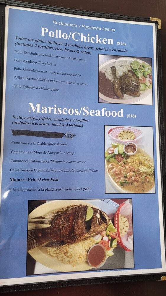 Restaurante y Pupuseria Lemus - Hawthorne, CA menu_pic