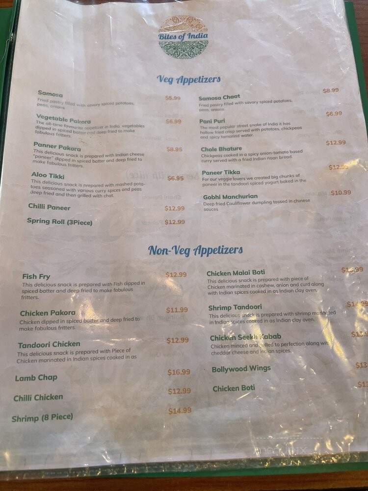 Bites Of India - Pittsburg, CA menu_pic