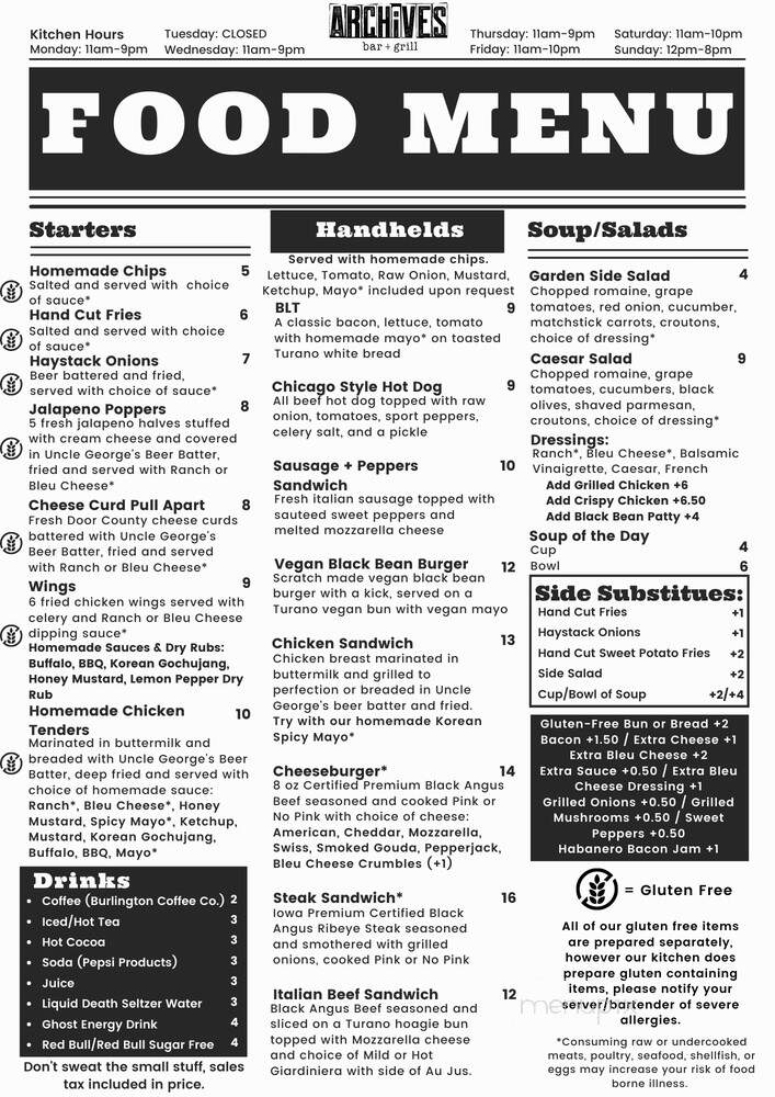 Archives Bar and Grill - Burlington, WI