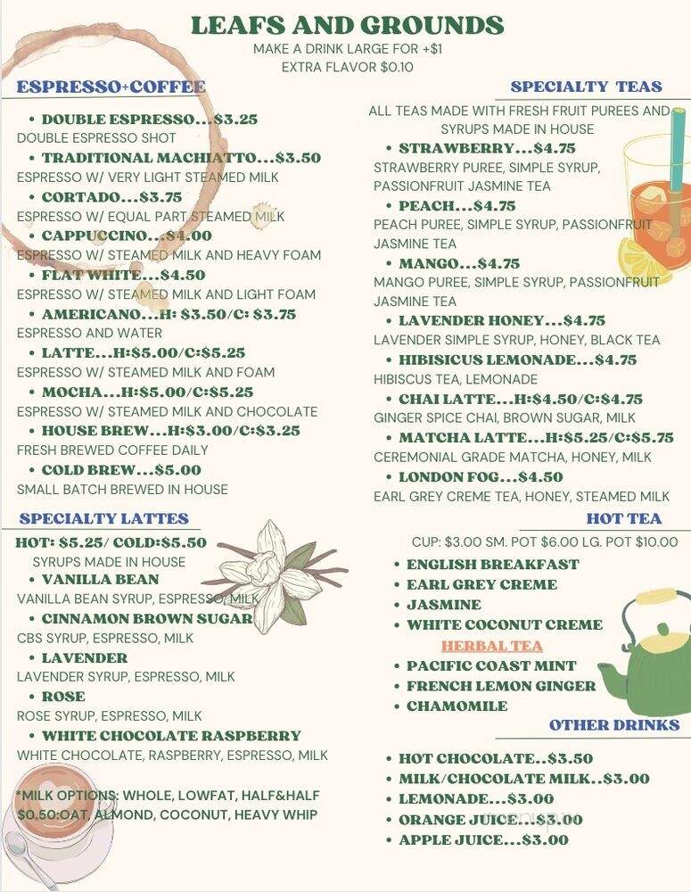 Leafs and Grounds - Las Vegas, NV menu_pic