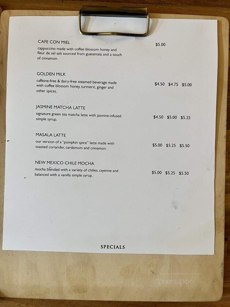 Case Study Coffee - Portland, OR menu_pic