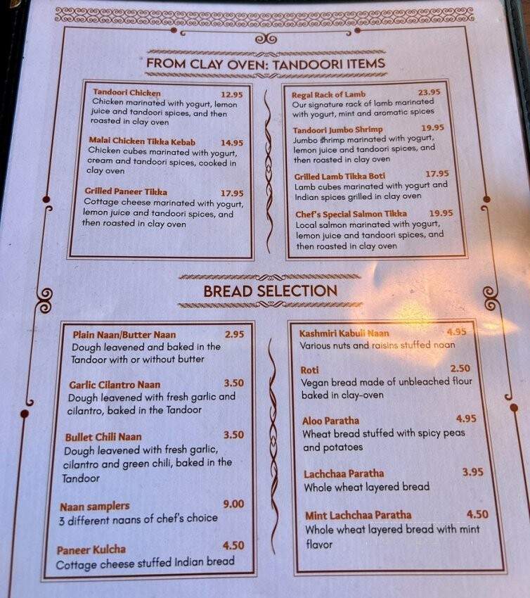 Indreni Indian Kitchen - San Francisco, CA menu_pic
