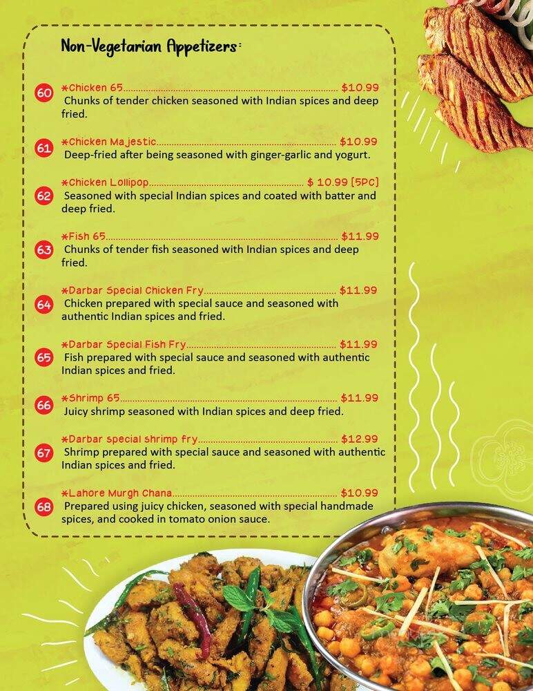 Darbar - Sacramento, CA menu_pic