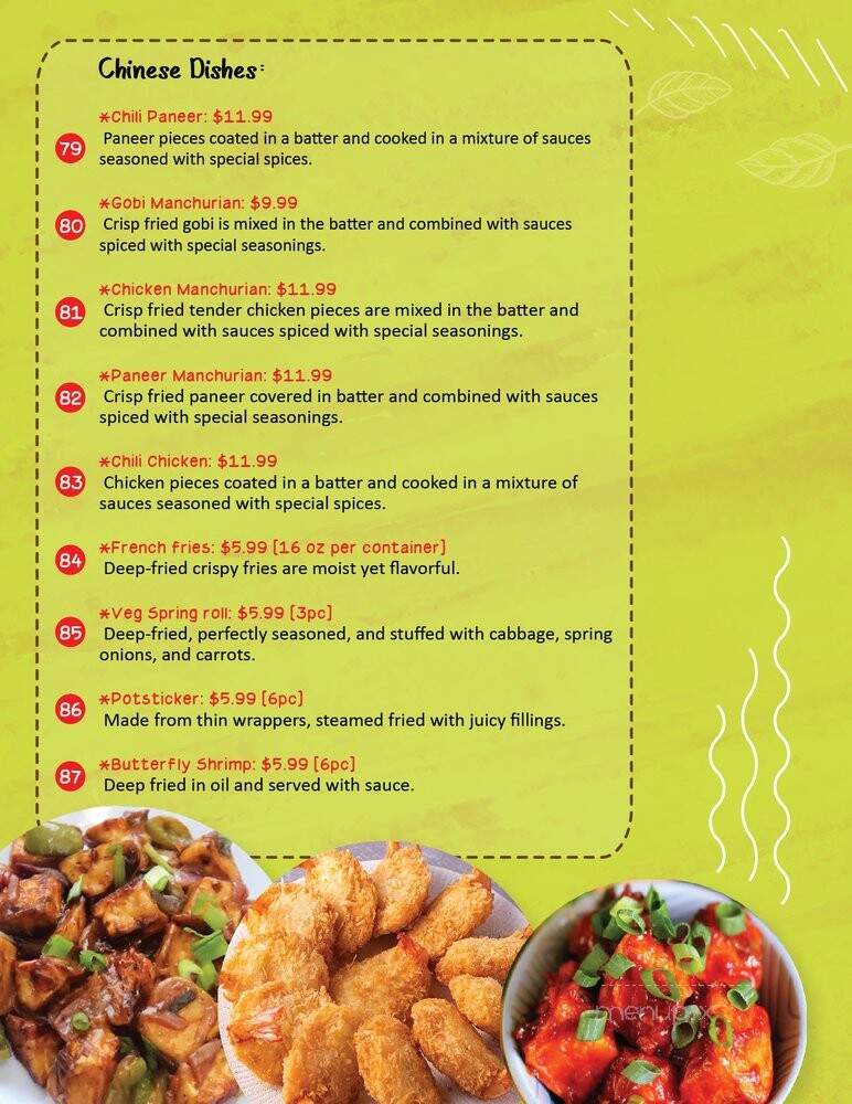 Darbar - Sacramento, CA menu_pic