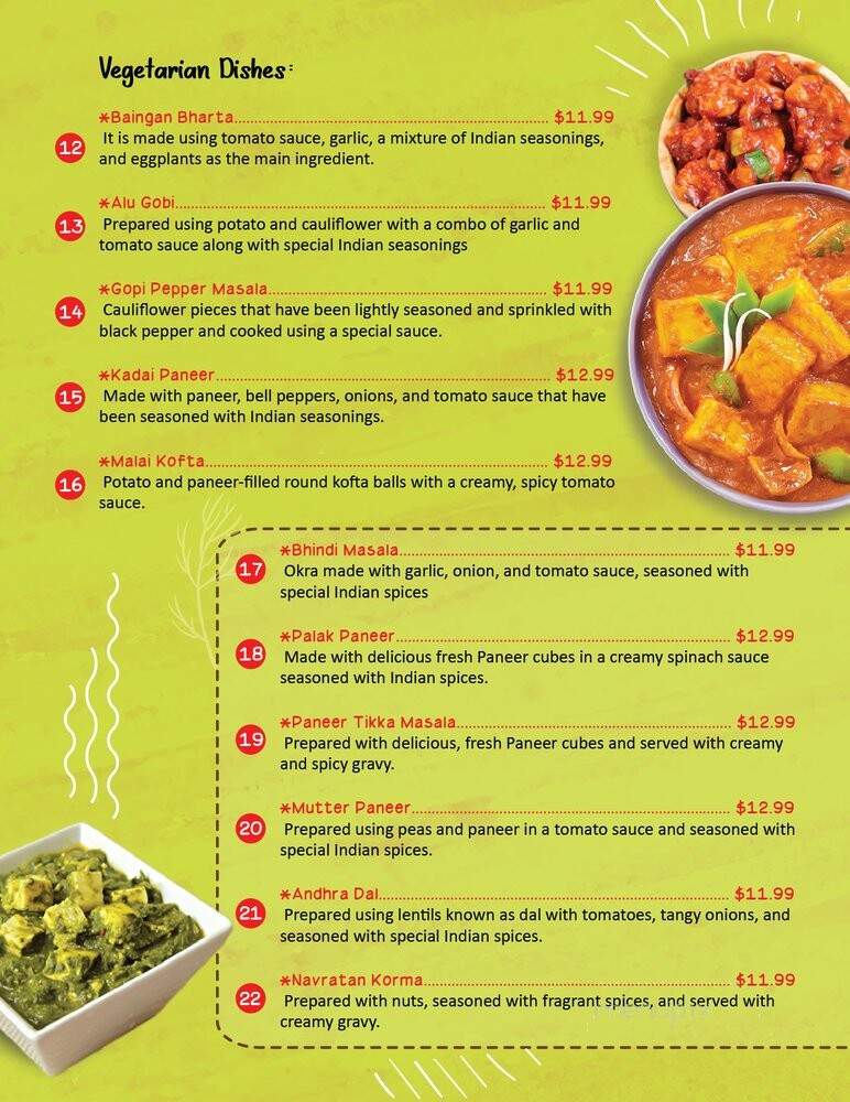 Darbar - Sacramento, CA menu_pic
