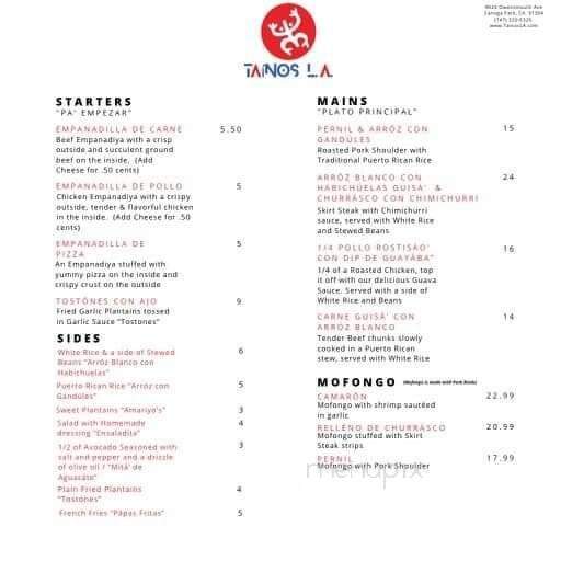 Tainos L A - Canoga Park, CA menu_pic