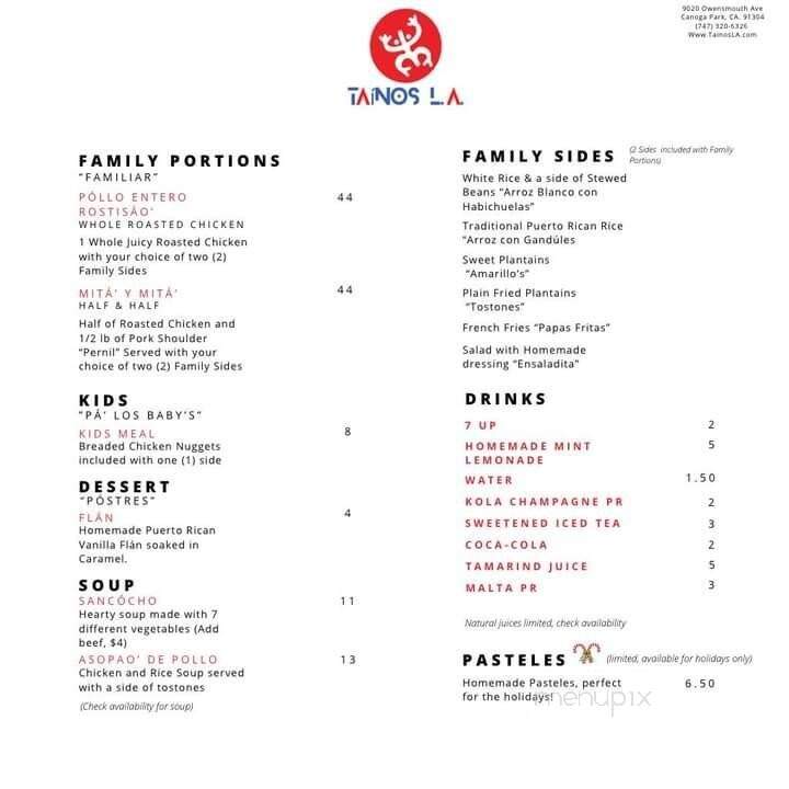 Tainos L A - Canoga Park, CA menu_pic
