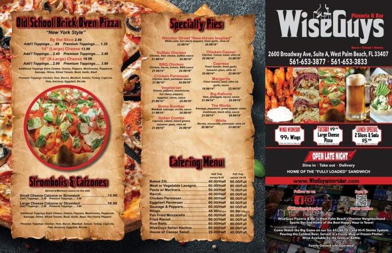WiseGuys Pizzeria & Bar - West Palm Beach, FL menu_pic