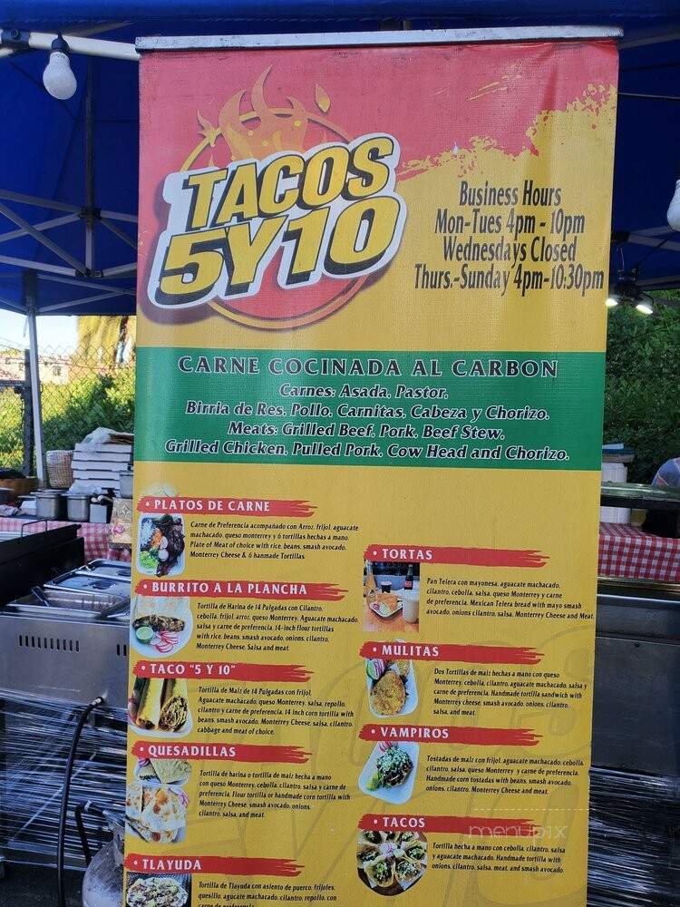 Tacos 5 y 10 - Los Angeles, CA menu_pic
