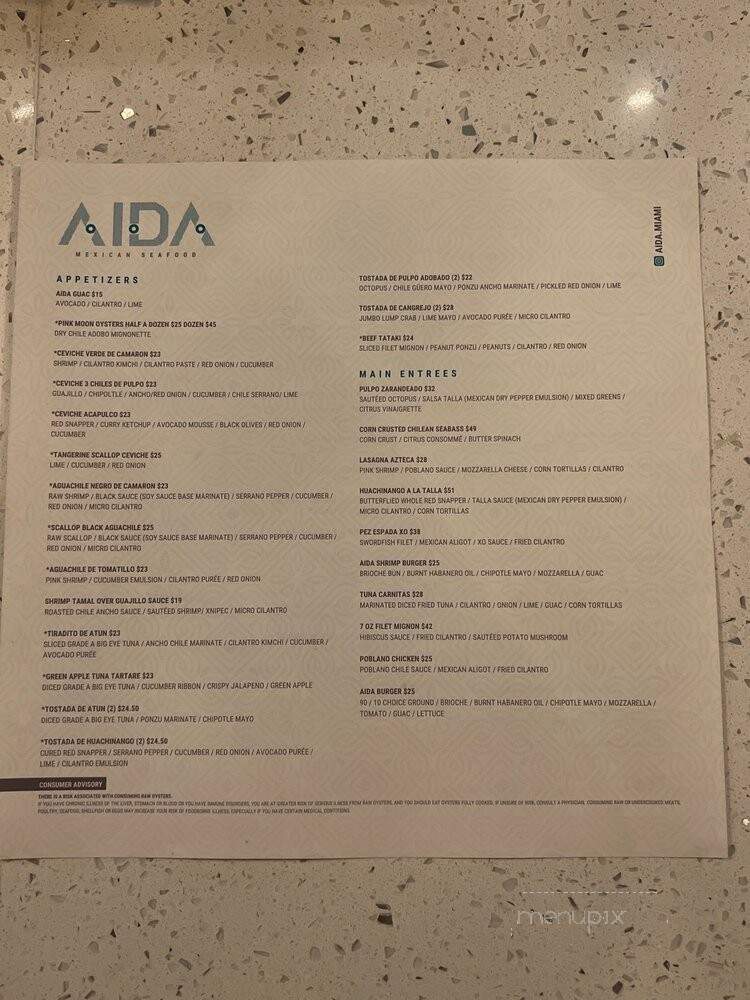 AIDA Mexican Seafood - Fort Lauderdale, FL menu_pic