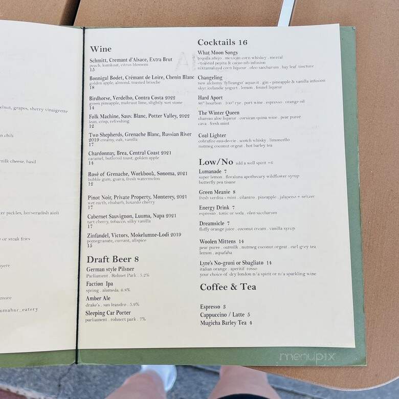 Luma Bar & Eatery - Petaluma, CA menu_pic