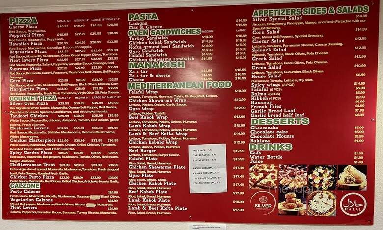 Silver Oven & Grill - Dublin, CA menu_pic