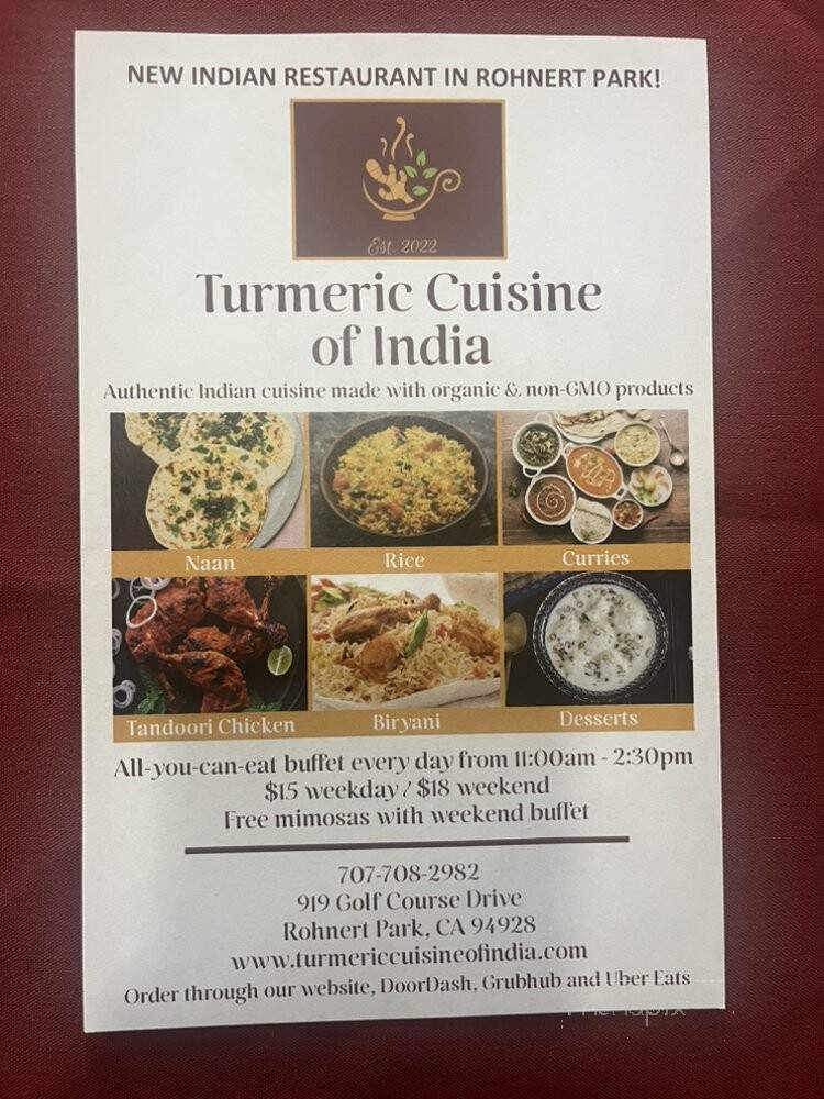 Tumeric Cuisine of India - Rohnert Park, CA