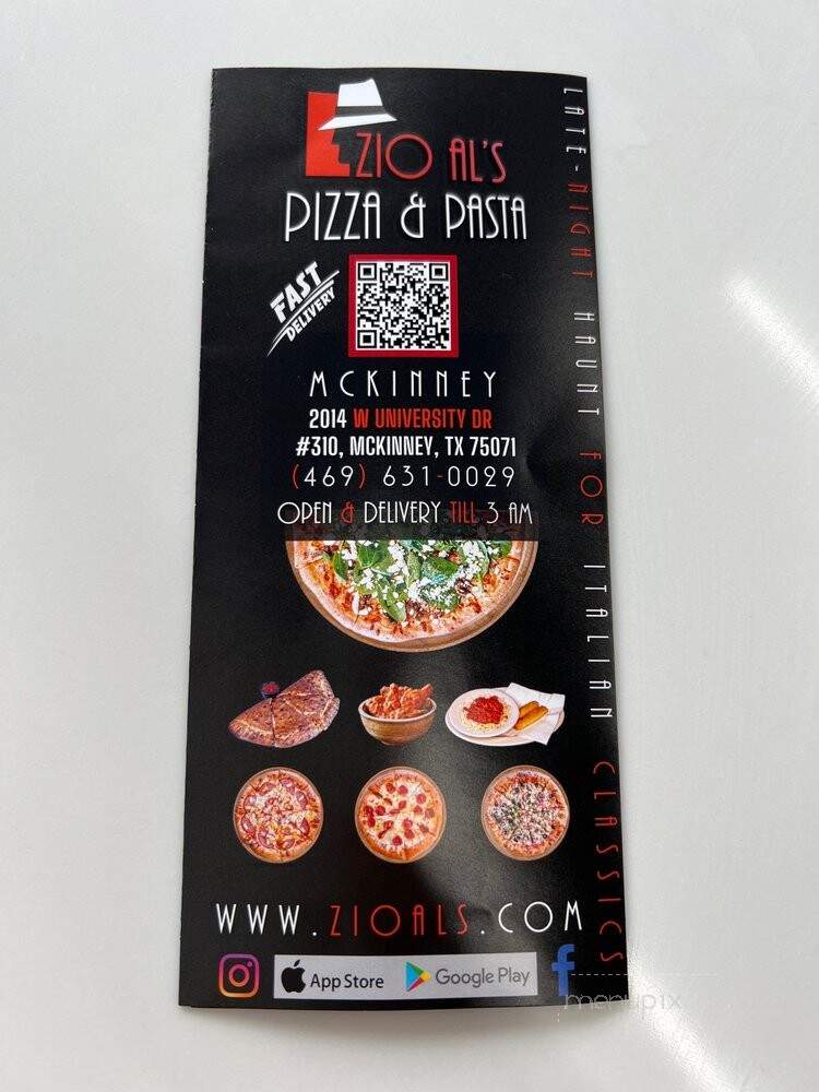 Zio Als Pizza and Pasta - McKinney, TX menu_pic