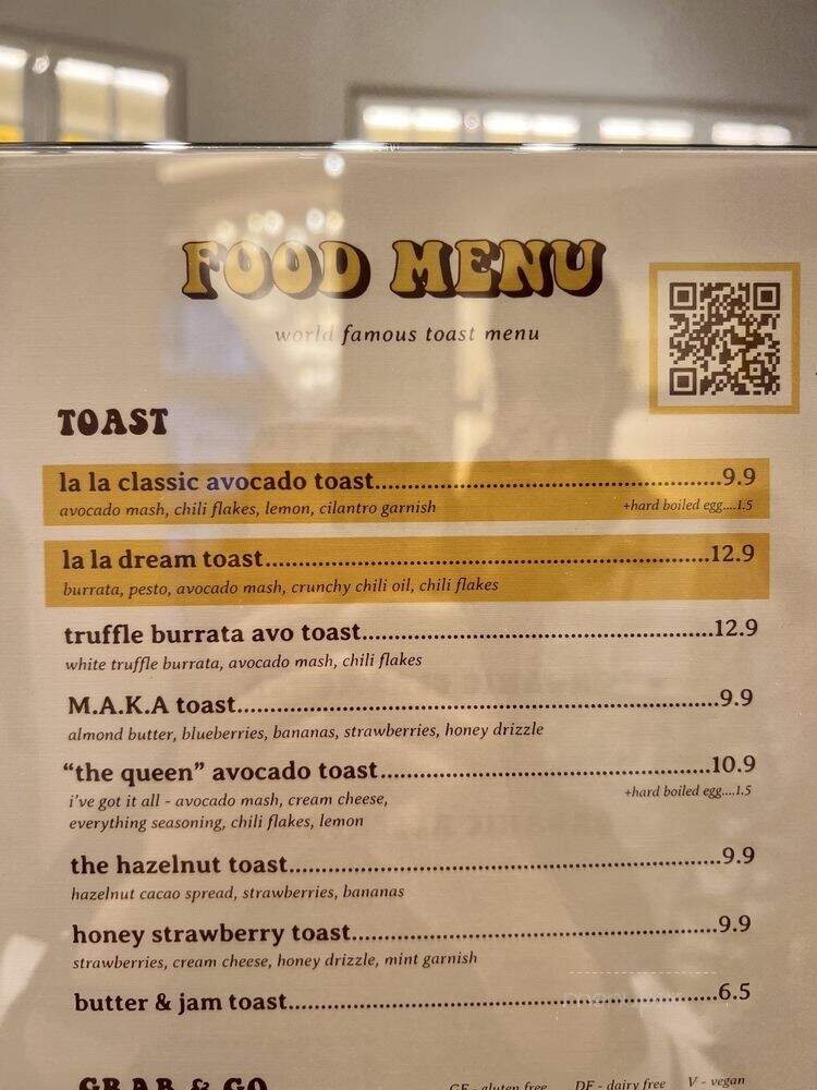 La La Land Kind Cafe - Los Angeles, CA menu_pic