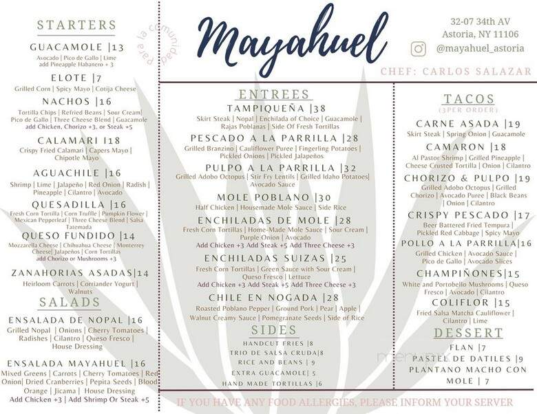 Mayahuel - New York, NY menu_pic