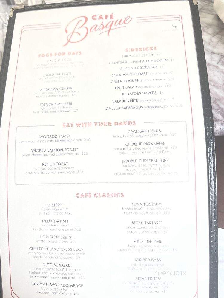 Cafe Basque - Los Angeles, CA menu_pic