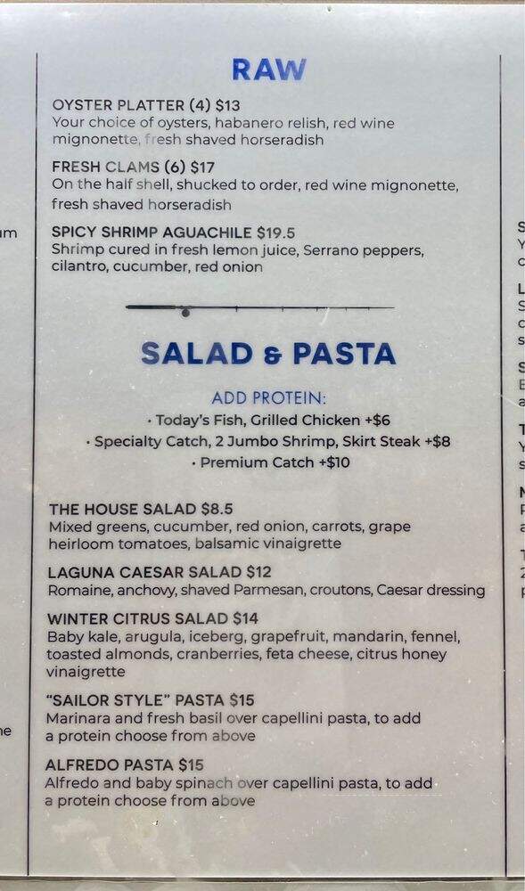 Laguna Fish Company - Laguna Beach, CA menu_pic