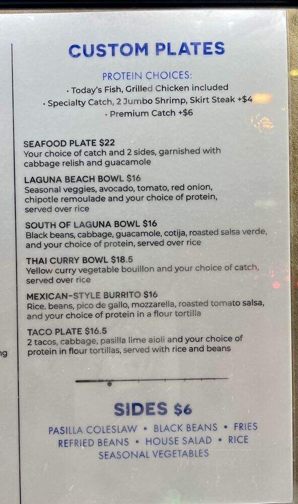 Laguna Fish Company - Laguna Beach, CA menu_pic