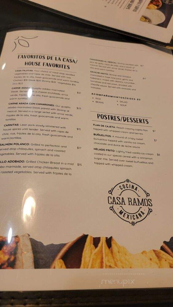 Casa Ramos Restaurant - Santa Ana, CA menu_pic