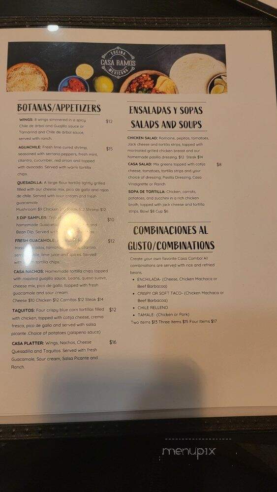 Casa Ramos Restaurant - Santa Ana, CA menu_pic
