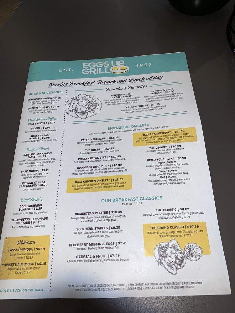 Eggs Up Grill - Myrtle Beach, SC menu_pic