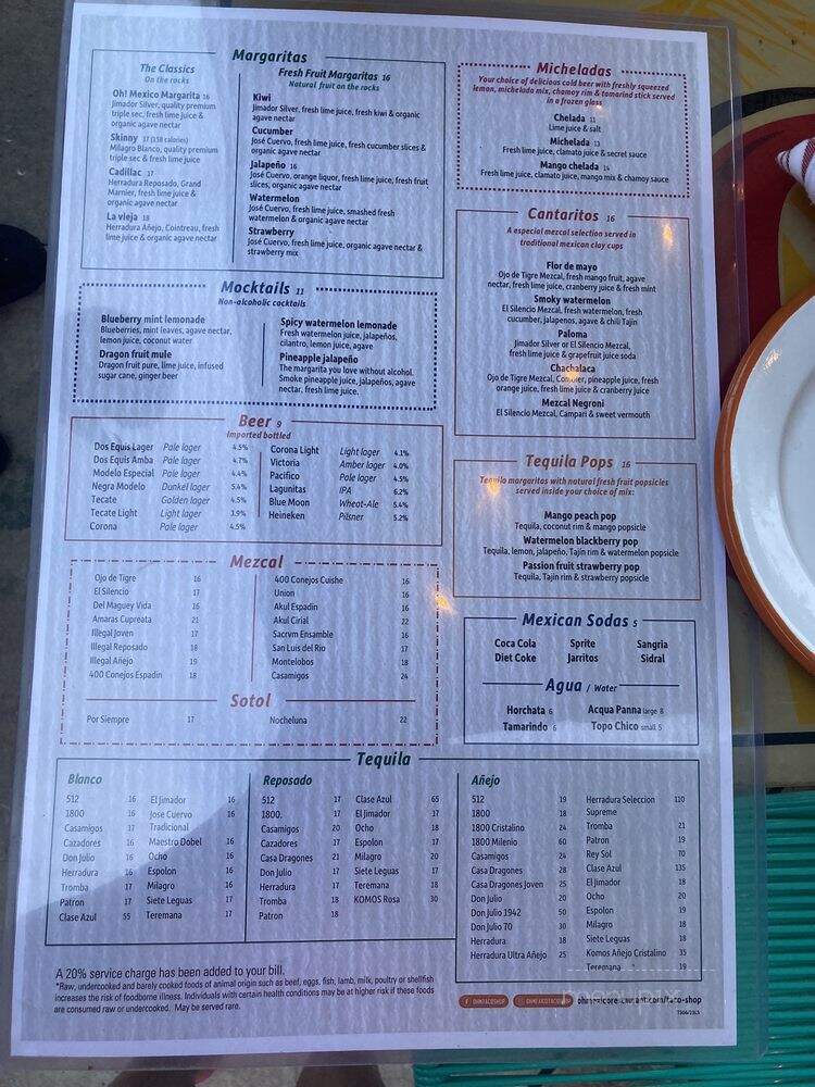 Oh Mexico Ocean Drive - Miami Beach, FL menu_pic