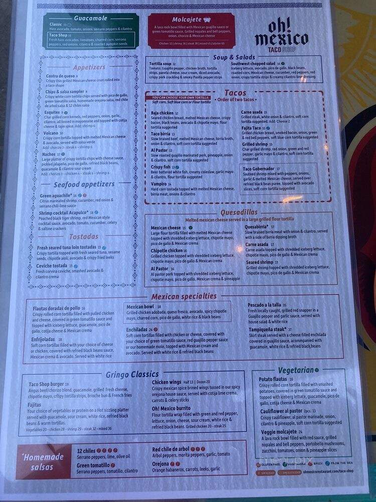 Oh Mexico Ocean Drive - Miami Beach, FL menu_pic