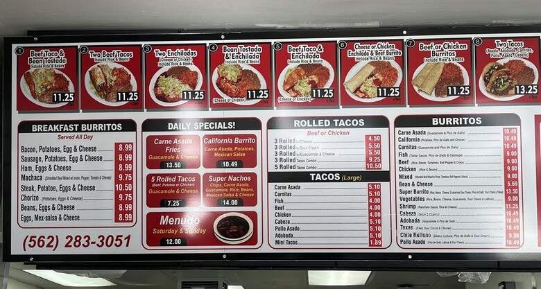 Adalberto's Mexican Food - Long Beach, CA menu_pic