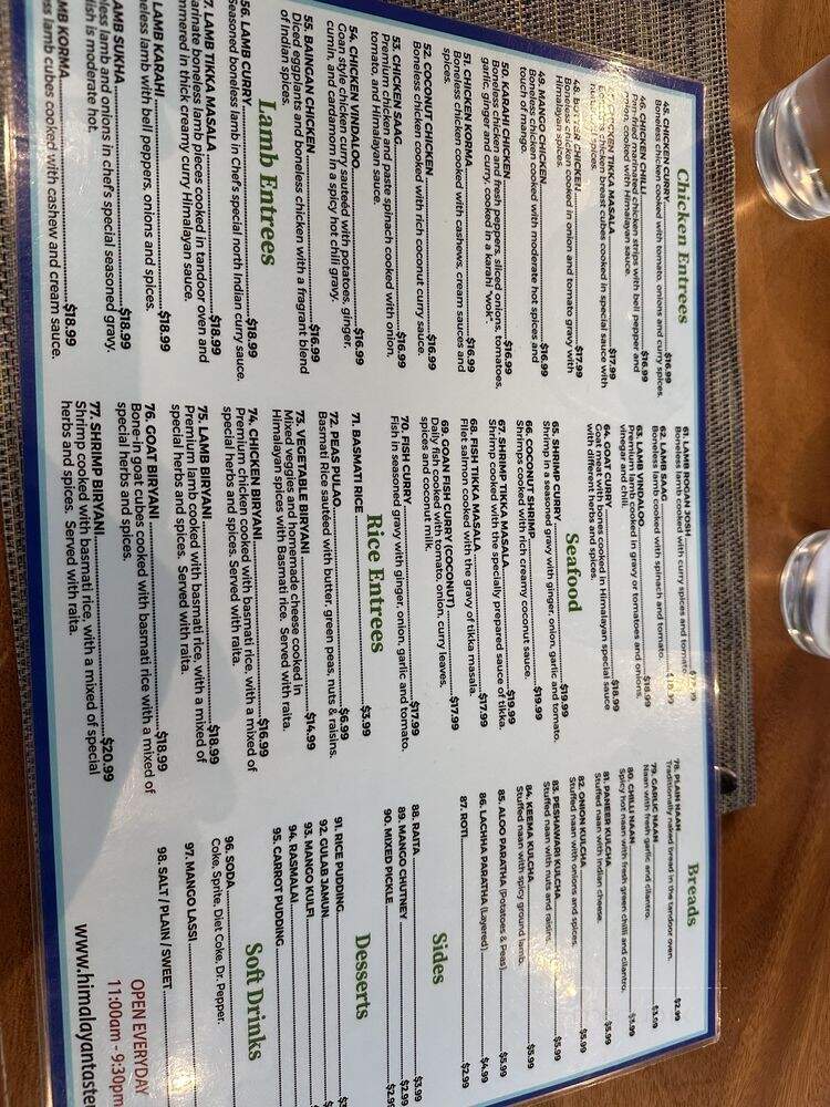 Himalayan Taste Temecula - Temecula, CA menu_pic