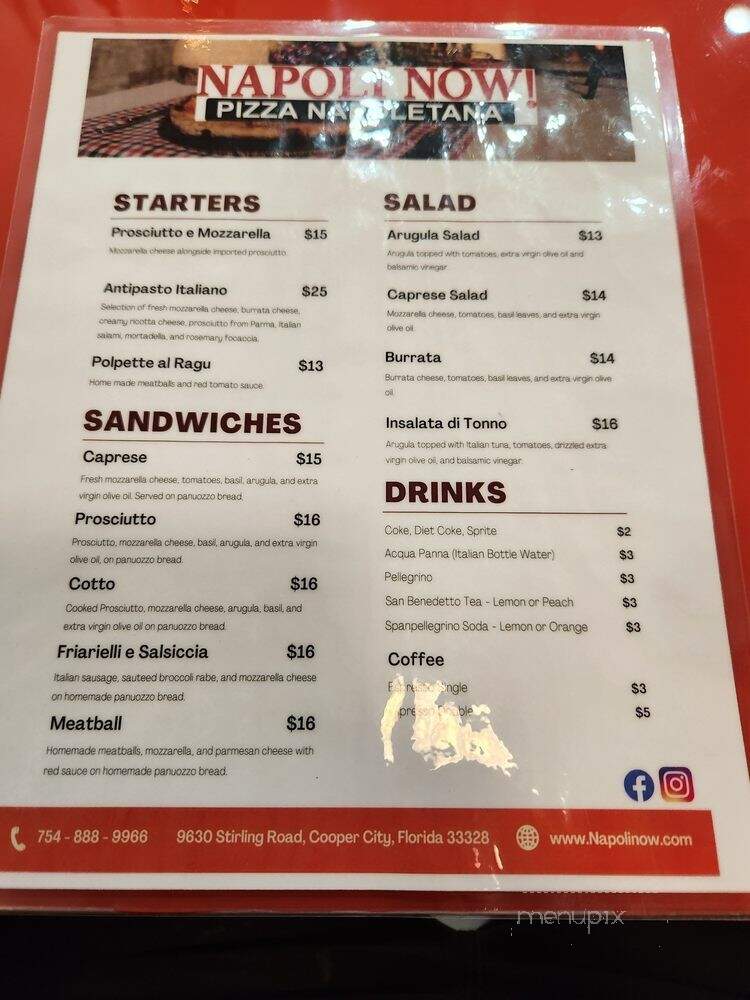 Napoli Now Pizza Napoletana - Hollywood, FL menu_pic