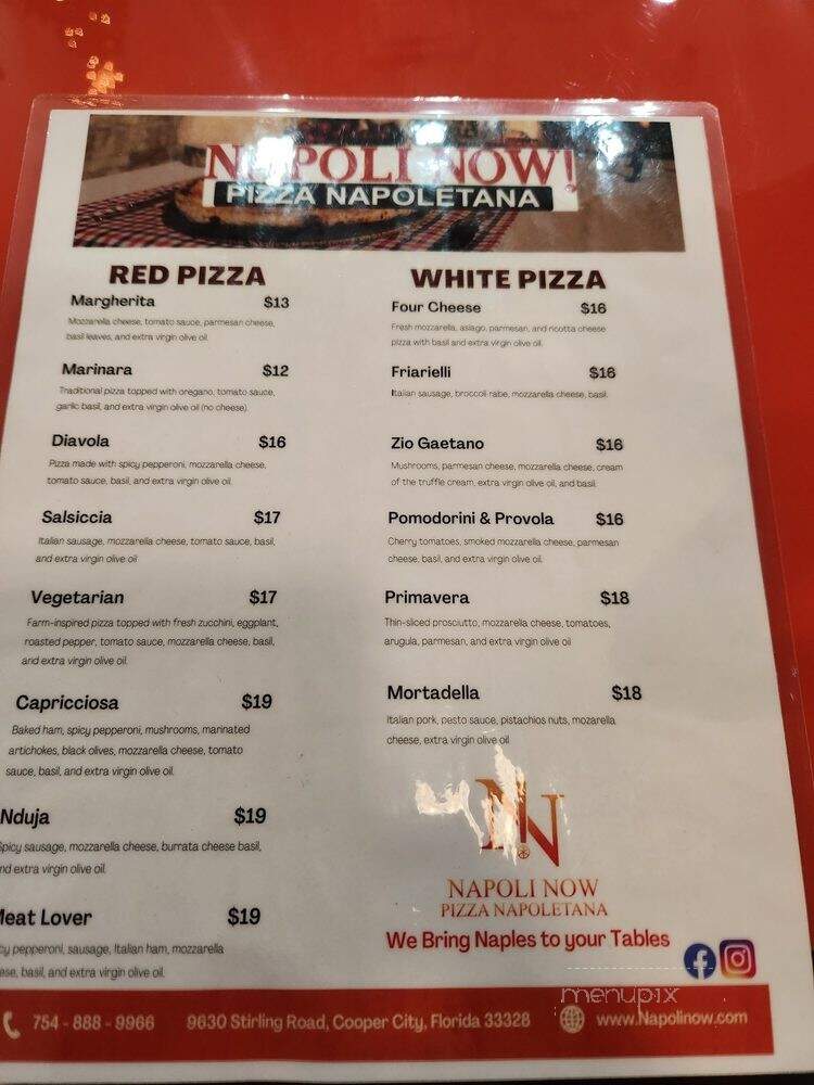 Napoli Now Pizza Napoletana - Hollywood, FL menu_pic