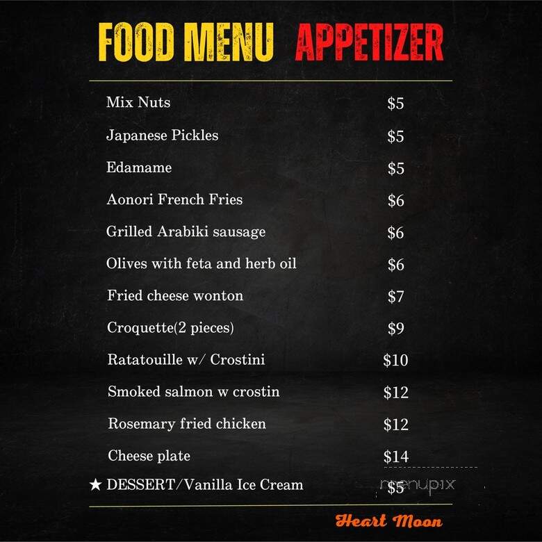 Heart Moon - Honolulu, HI menu_pic