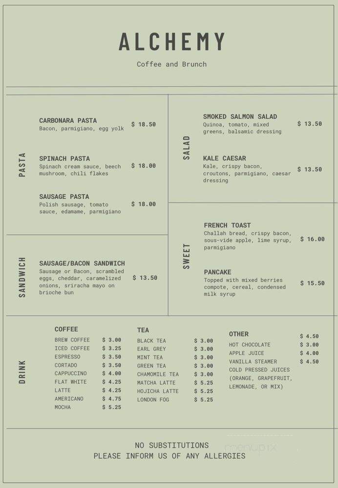 Alchemy - Richmond Hill, ON menu_pic