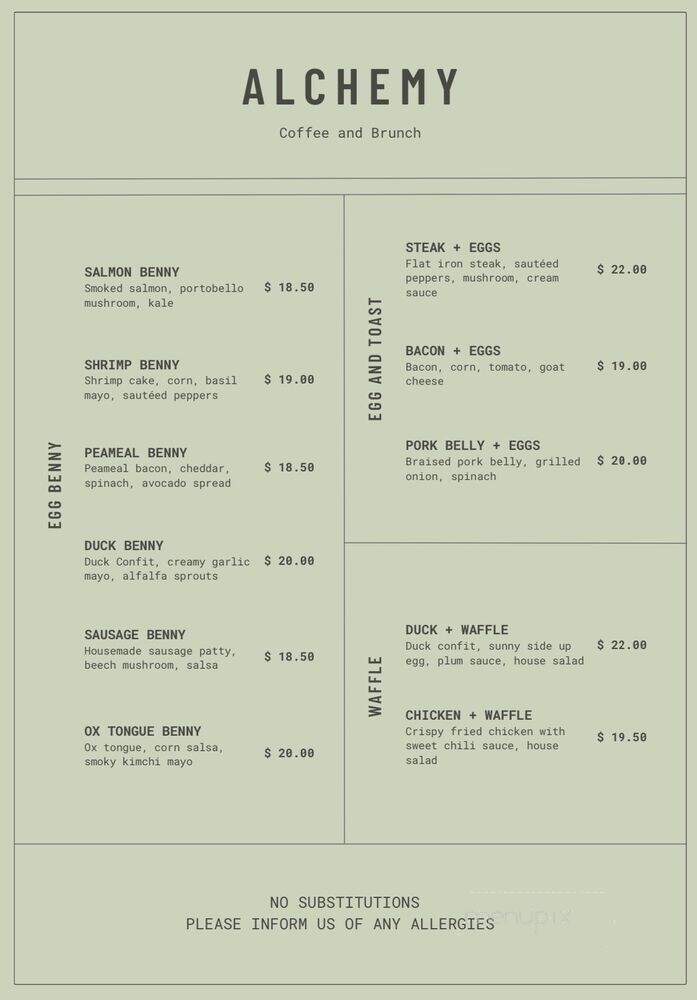 Alchemy - Richmond Hill, ON menu_pic