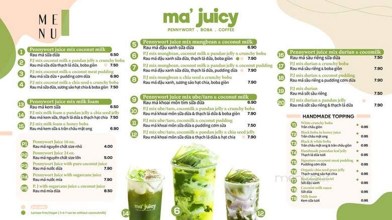Ma Juicy - Westminster, CA menu_pic
