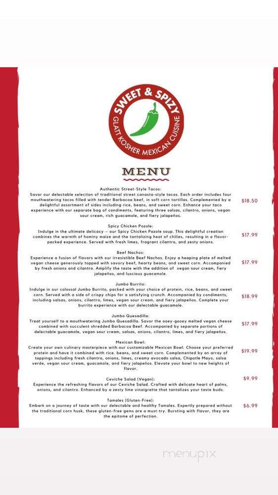 Sweet & Spizy - Culver City, CA menu_pic