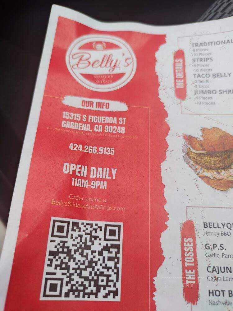 Belly's Sliders & Wings - Gardena, CA menu_pic