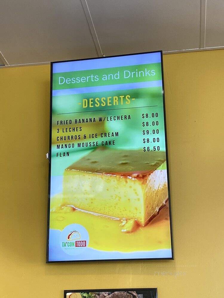 Ta'Con Todo - Livermore, CA menu_pic
