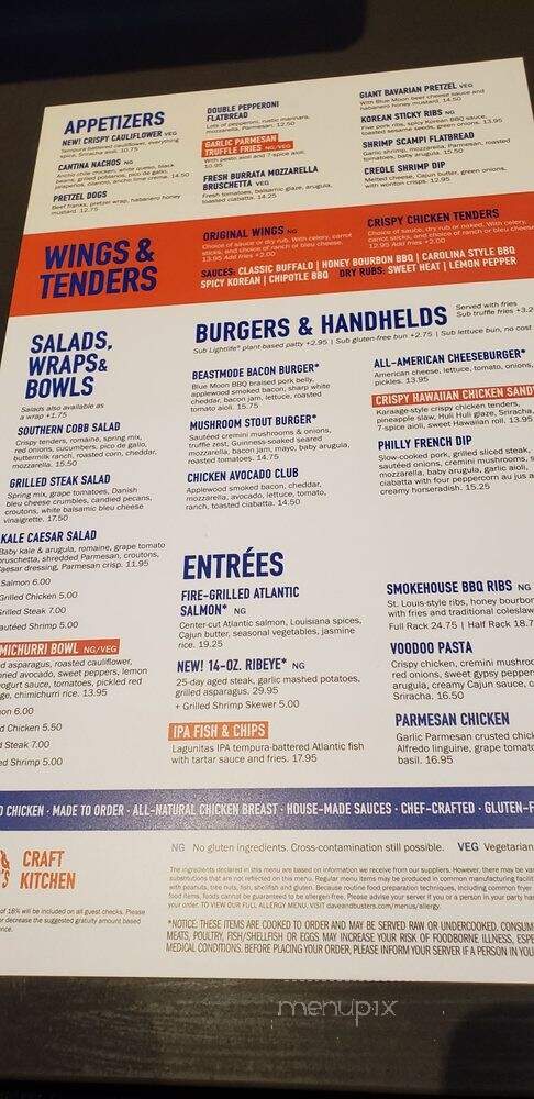 Dave and Buster's - Brooklyn, NY menu_pic