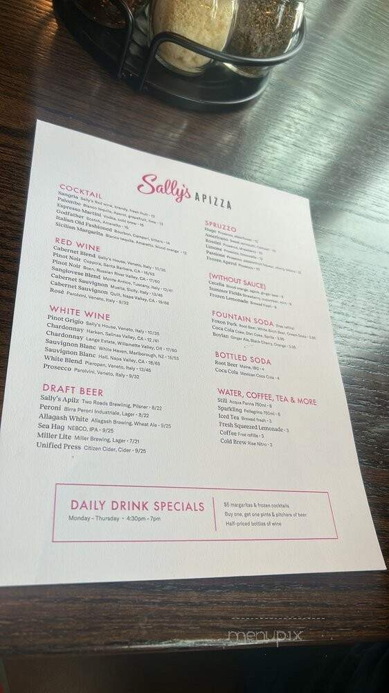 Sally's Apizza - Fairfield, CT menu_pic