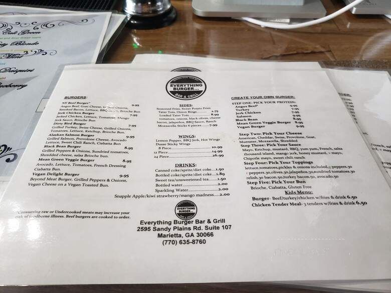 Everything Burger - Marietta, GA menu_pic