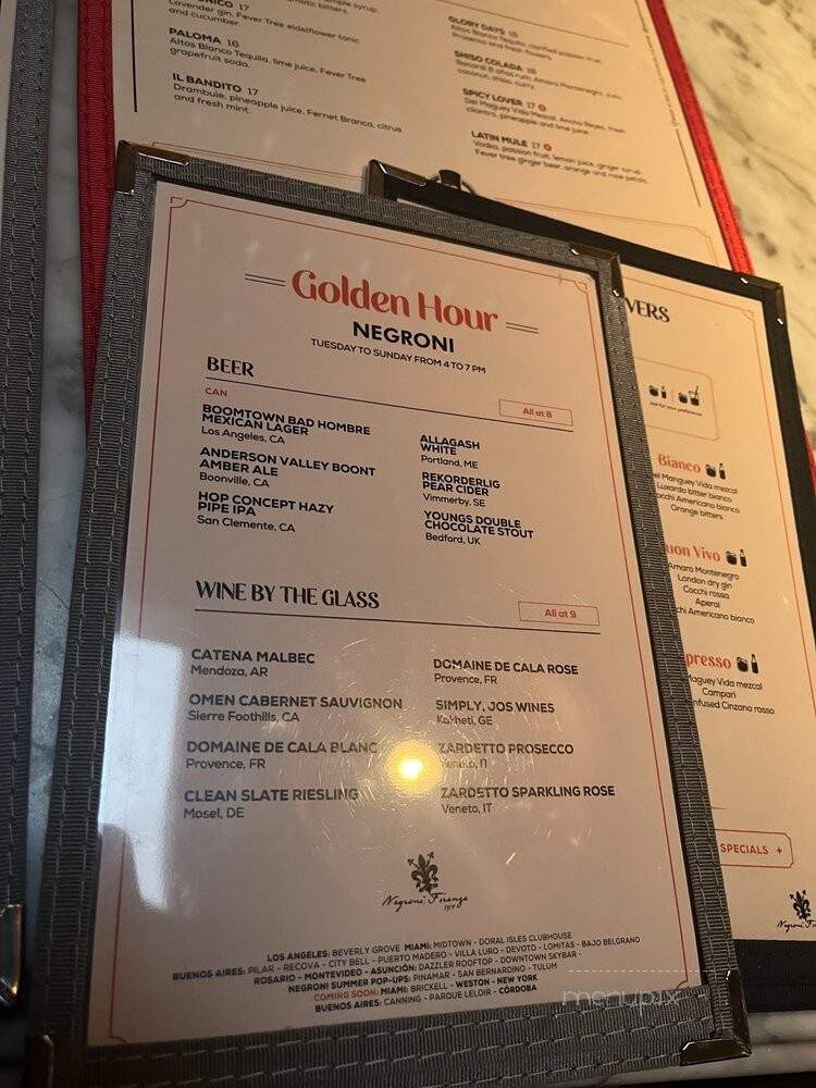Negroni - Los Angeles, CA menu_pic