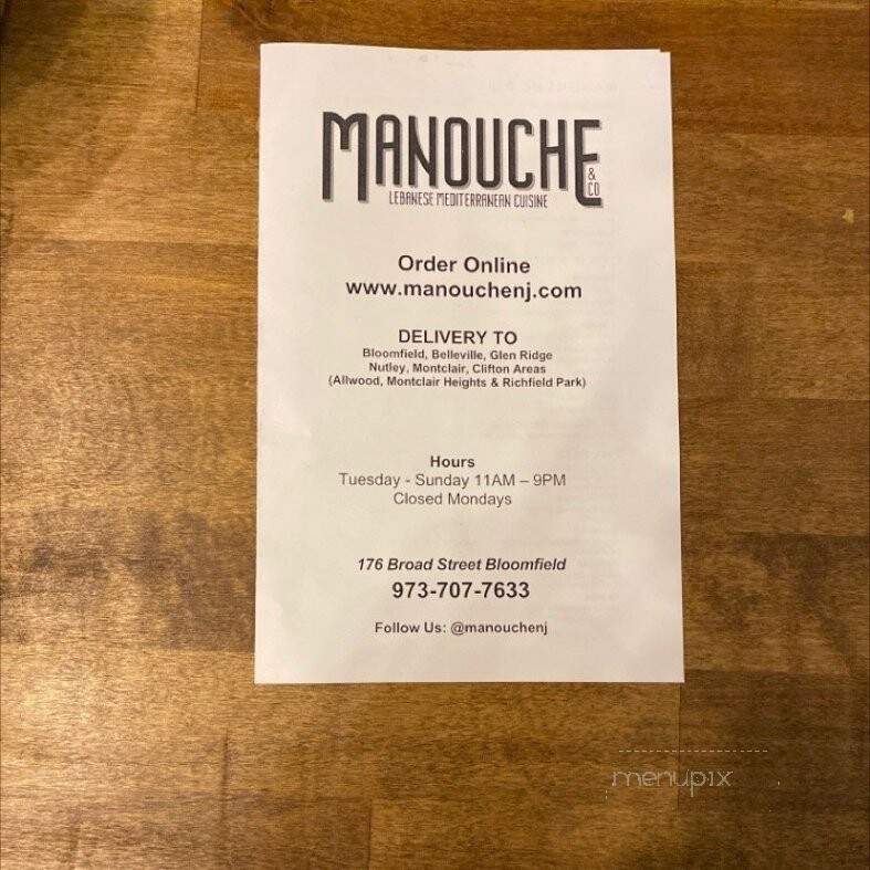 Manouche - Bloomfield, NJ menu_pic