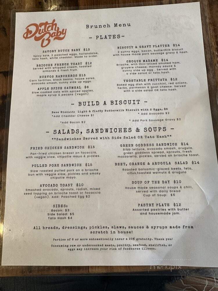 Dutch Baby Bakery - New York, NY menu_pic