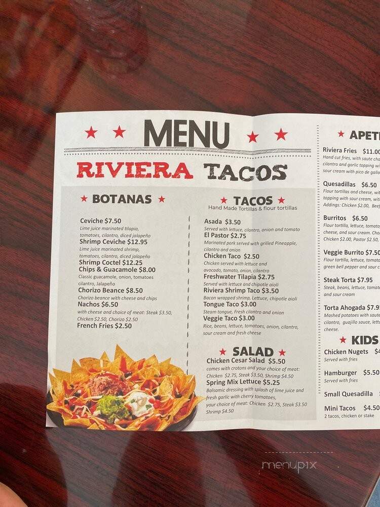 Vida Tacos - Homewood, IL menu_pic
