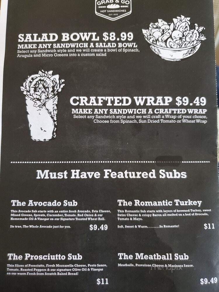 Grab & Go Subs - San Diego, CA menu_pic