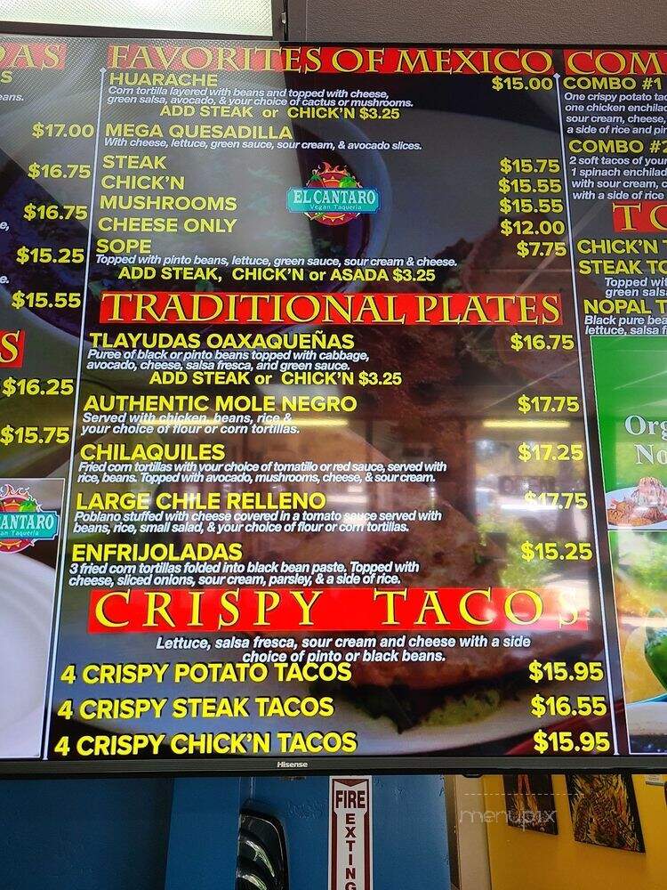 El Cantaro - Sacramento, CA menu_pic